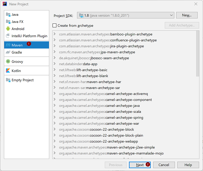 Intellij IDEA create a new Maven project